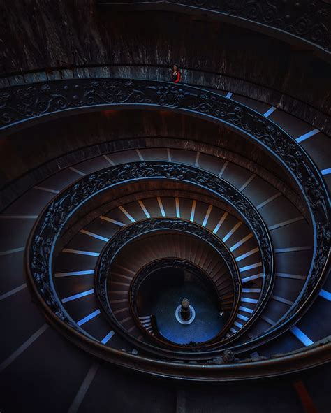 Hd Wallpaper Spiral Staircase Architecture Travel Dark Vatican