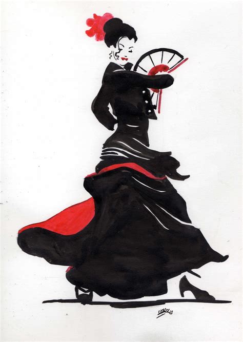 Portrait d'une jeune, jolie danseuse de flamenco. C.Novel dessins » Archive du Blog » Flamenco