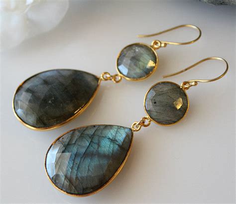 Variations of gray or grey include achromatic grayscale shades, which lie exactly between white and black white is a color, the perception of which is evoked by light that stimulates all three types of color stone gray34 is a color represented in the list of ral classic colors from ral colour standard. Flash Labradorite Double Drop Earrings, Blue Gray Gemstone ...