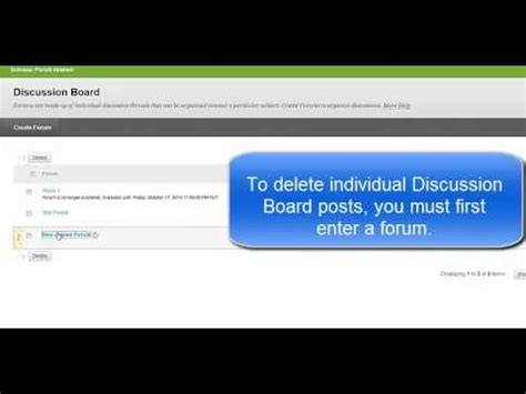 Delete Discussion Board Posts Youtube