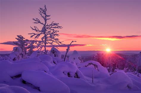 Winter Evening Sunset Drifts Snow Winter Hd Wallpaper Peakpx