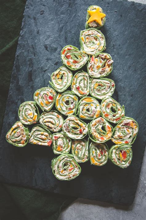Or larger serving platter and small star and round cookie cutters. Christmas Tree Appetizer-Cheddar Bacon Ranch Pinwheel ...