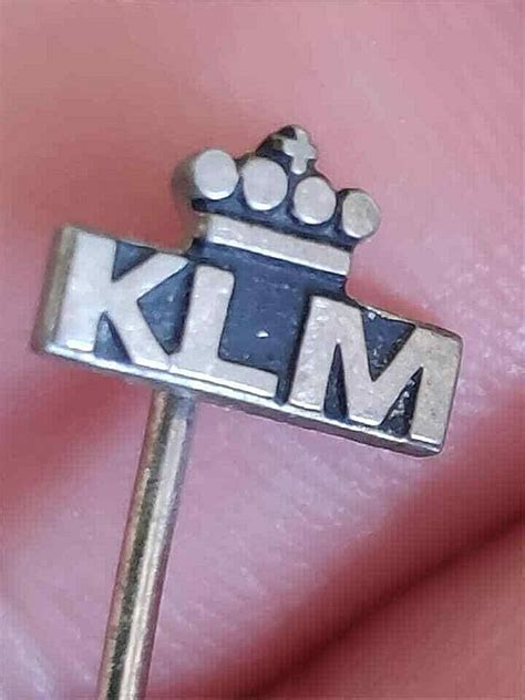 Vintage Airline Company Klm Royal Dutch Airlines 1960s Lapel Pin Badge