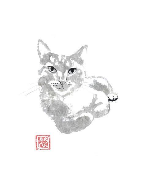 Yellow Cat 02 Drawing By Pechane Sumie Saatchi Art