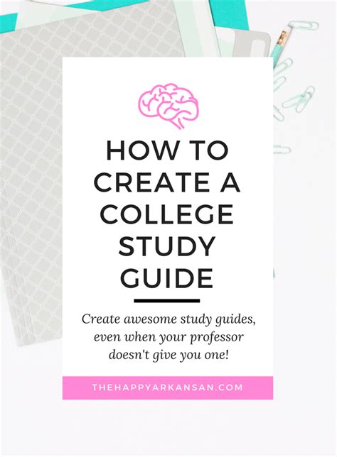 How To Make A Study Guide For College Students Study Poster