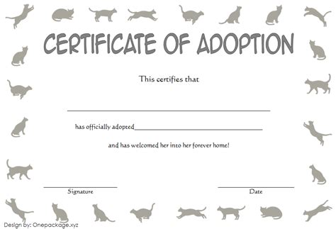 If you adopt a free cat, you'll have to cover all of this yourself, and that cost will be more than the adoption fee you'd pay to the. Cat Adoption Certificate 2020 Free Printable (Version 2 ...