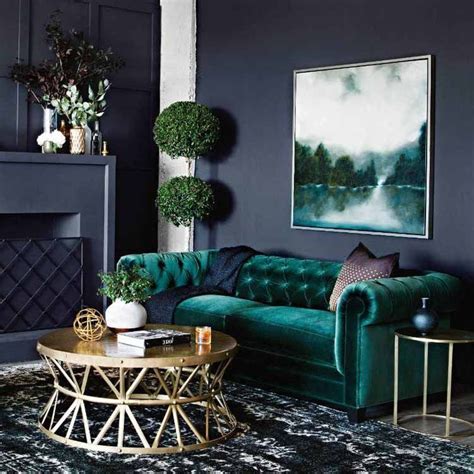 Teal Decor In Beautiful Traditional Style Living Room With Teal Velvet Chesterfield Sofa Teal