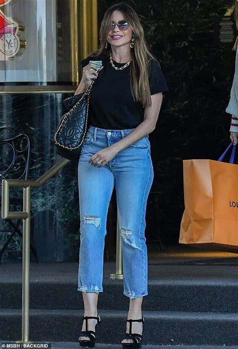 Sofia Vergara Oozes Casual Cool In Jeans And Platform Heels For