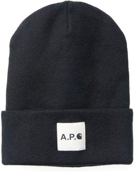 Apc X Carhartt Mens Black Beanie Hat In Black For Men Lyst