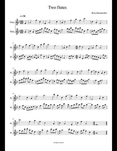 Two Flutes Sheet Music For Flute Download Free In Pdf Or Midi