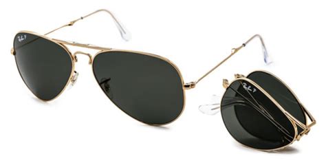 Ray Ban Rb3479 Aviator Folding Polarized 001 58 Sunglasses Gold Smartbuyglasses India