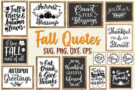 Download Fall Quotes And Sayings Bundle - SVG, EPS, DXF, PNG