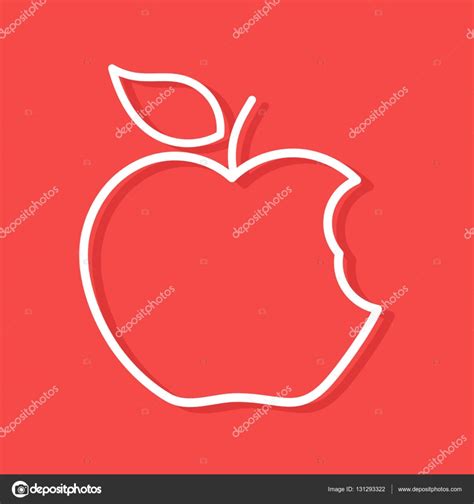 Bitten Apple Outline Shape Stock Vector Image By ©studiobarcelona