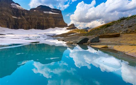 Glacial Lake Nature Mountain Wallpapers Hd Desktop And Mobile