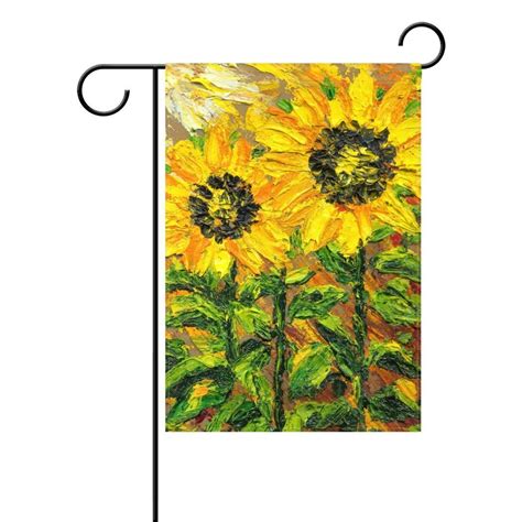 Popcreation Joyful Yellow Sunflower Garden Flag 28x40 Inches Floral Art