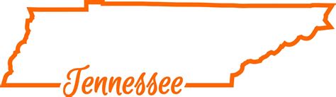 Tennessee Outline State Silhouette 1 Color Design 1 Piece Eps