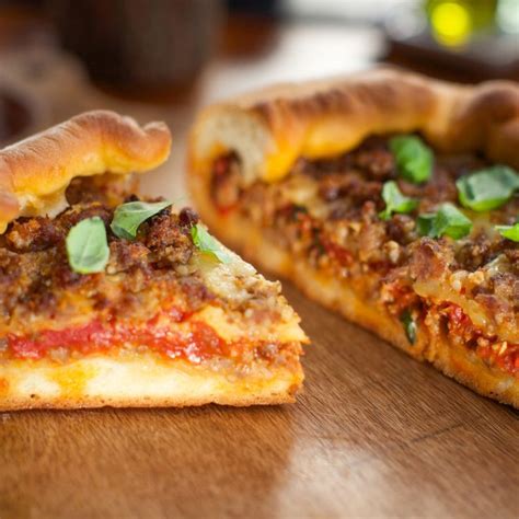 Deep Dish Sausage Pizza Recipe Food Network Recipes Sausage Pizza