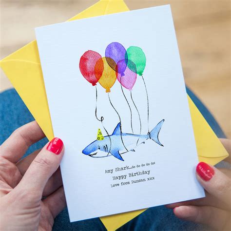Use these birthday messages to help you figure out what to write for a friend of family member. Personalised Shark Birthday Card By Rosie & Radish ...