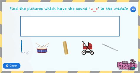 Students will see a picture and must guess what word beginning with the letter h it is before the time runs out. Phonics Phase 5 u_e Sound Game in the Phonics Factory ...