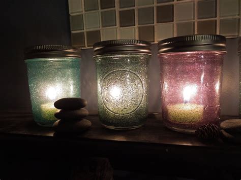 Diy Glittery Mason Jars For Tea Lights~ When We Need Sparkley Lights