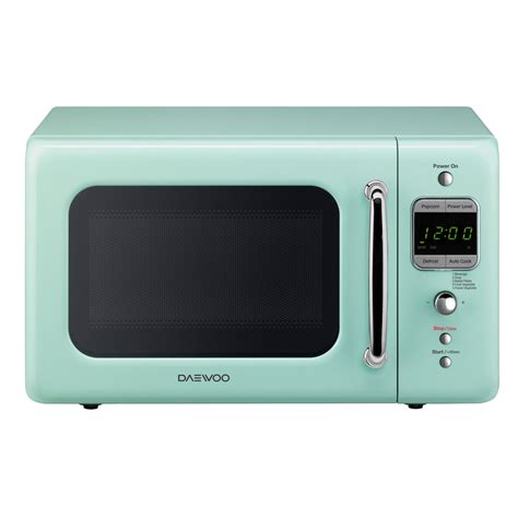 Daewoo Retro 07 Cu Ft 700 Watt Countertop Microwave Mint Green At
