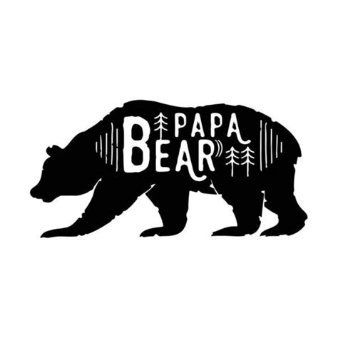 Papa Bear Silhouette Art Design Shop By Aquadigitizing