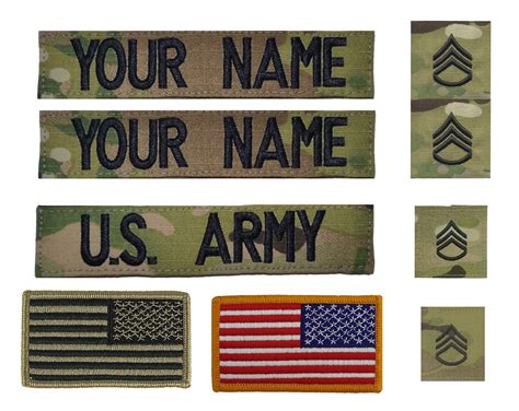 Buy Us Army Staff Sergeant Ssgt Ocp Name Tape And Insignia Bundle