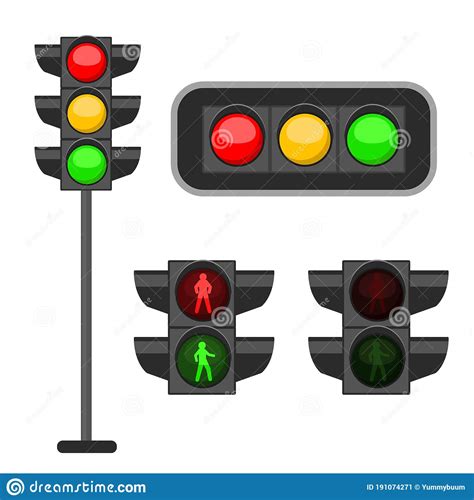 Traffic Light Led Lights Red Yellow And Green Colors Signals Street