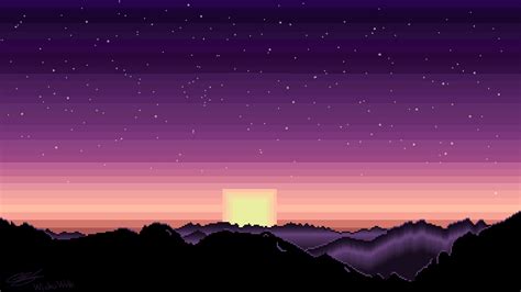 Pixel Sunset By Wichuwow On Deviantart