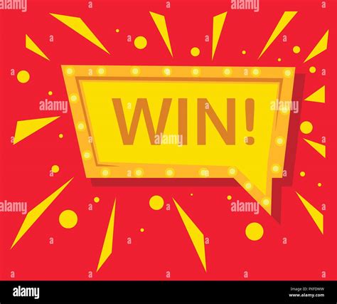 Cartel Ganador Felicitaciones Win Banner Ilustración Vectorial Plana