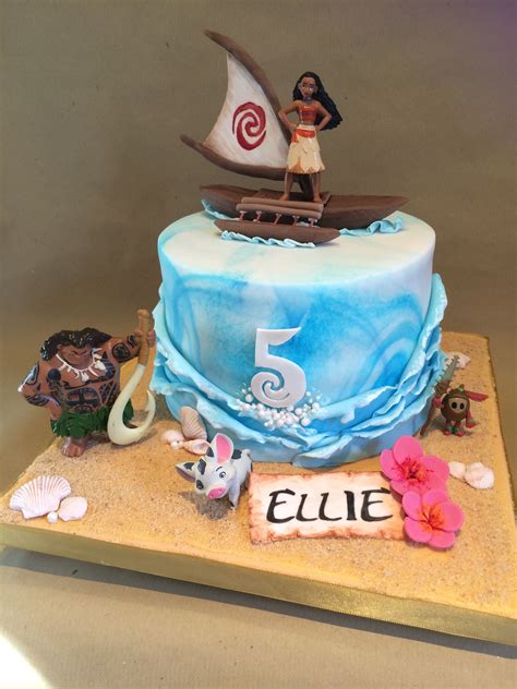 Moana themed birthday cake moana moanacake mp3 & mp4. Small single tier Disney Moana cake 5th Birthday | Moana ...