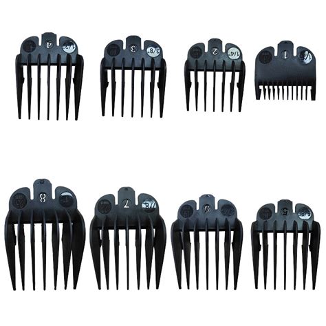 8 Pack Universal Hair Clipper Cutting Guides Combs Great For Barbers