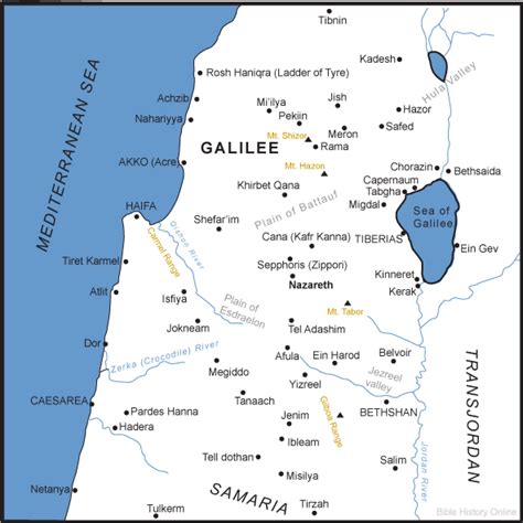 Map Of The Lower Galilee Region In Ancient Israel Map Ancient Israel