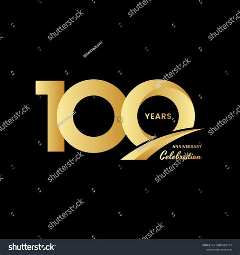 100 Years Anniversary Celebrations Logo Design Stock Vector (Royalty