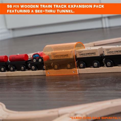 Orbrium Toys 56 Piece Wooden Train Track Expansion Pack