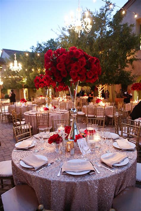 Red Rose Filled Wedding Day Red Wedding Theme Wedding Centerpieces
