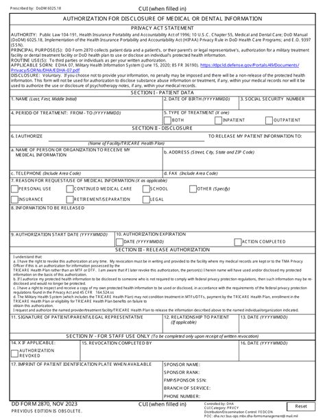 Dd Form 2870 Download Fillable Pdf Or Fill Online Authorization For