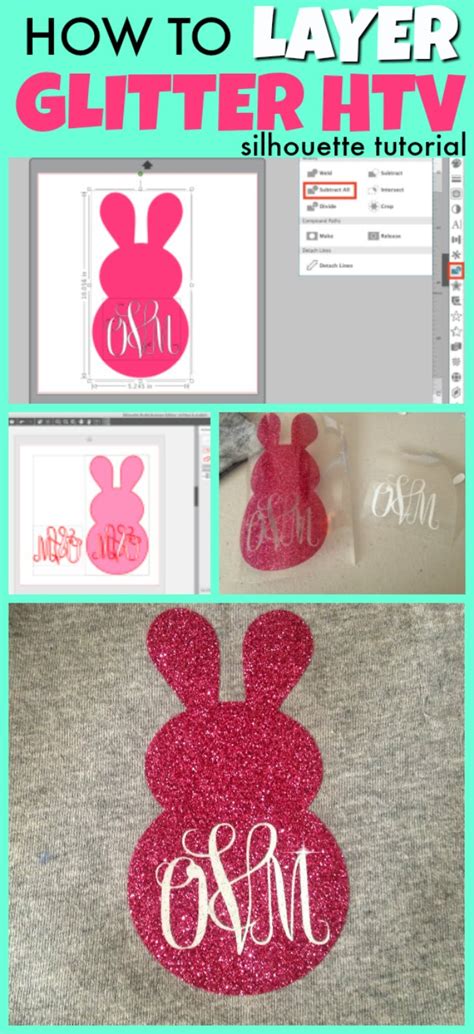 How To Layer Glitter Heat Transfer Vinyl With Silhouette V4 Tutorial