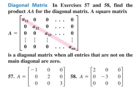 Solved Diagonal Matrix In Exercises 57 And 58 Find The