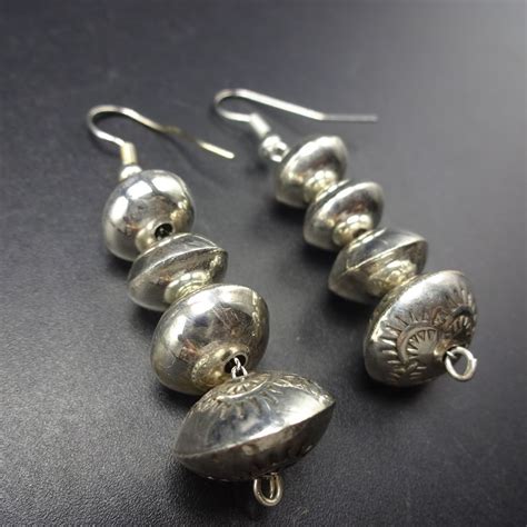 Stunning Sterling Silver Navajo Pearl Earrings