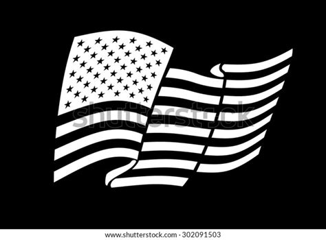 American White Flag Waving Vector Illustration 스톡 벡터로열티 프리 302091503