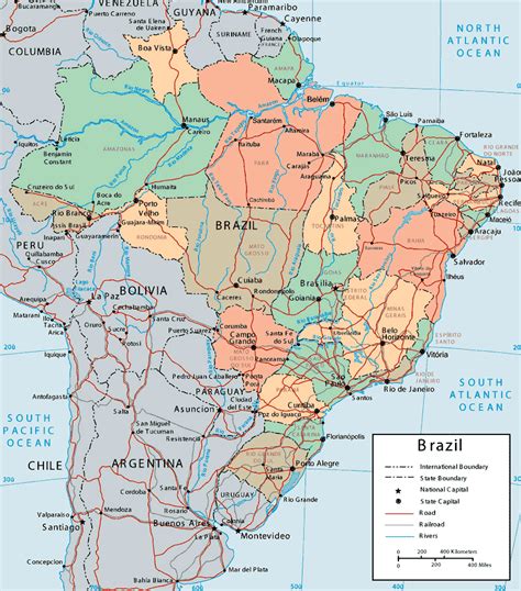 Large Detailed Political And Administrative Map Of Brazil Brazil Large Detailed Political And