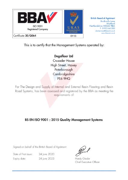 Bs En Iso 9001 2015 Quality Management System Degafloor Ltd Nbs