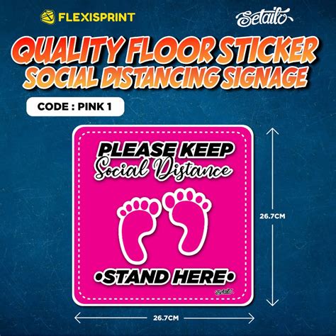 Social Distance Floor Sticker Sop 1meter Sticker Kekalkan Jarak