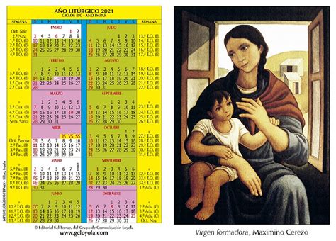 Calendario Jan 2021 Liturgico Catolico Calendario Litúrgico 2021 Para