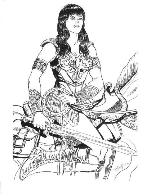 imagenes de xena la princesa guerrera para colorear e imprimir