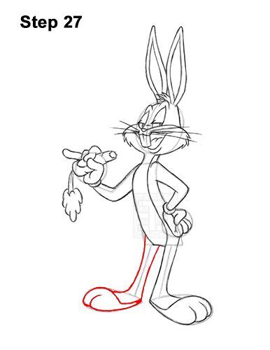 Draw Bugs Bunny Full Body 27 Bugs Drawing Bugs Bunny Drawing Bunny