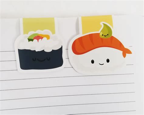 Sushi Magnetic Bookmark Set Magnetic Bookmarks Book Lovers Cute