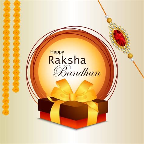 Premium Vector Realistic Happy Raksha Bandhan Celebration Greeting Card