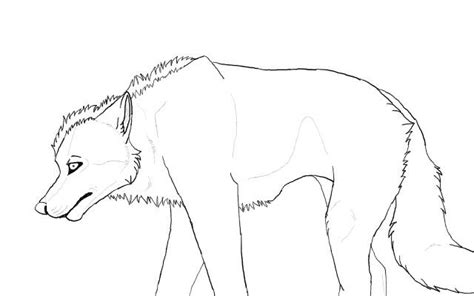 Fire Wolf Sketch Lineart By Daftdog1 On Deviantart